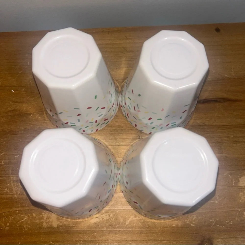 Crate & Barrel Colorful Sprinkle Patterned Cups